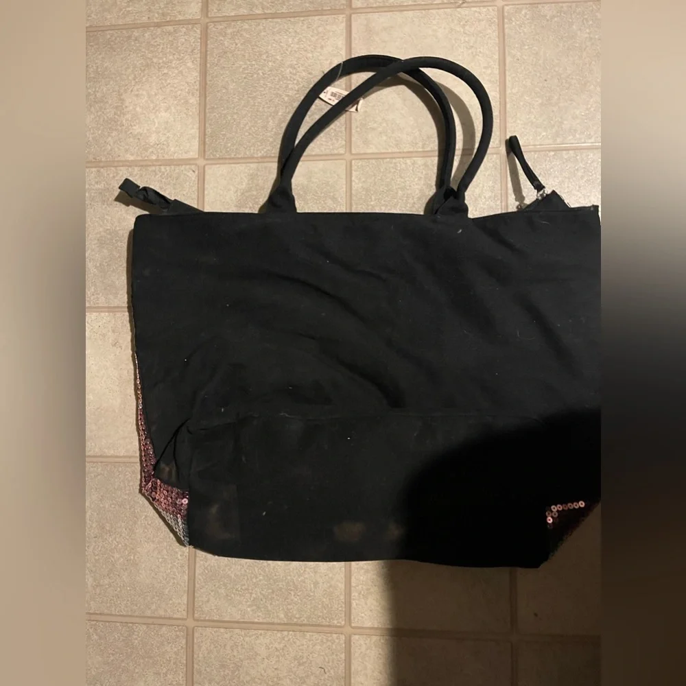 Victoria’s Secret | Silver and Pink Sequins tote with zipper